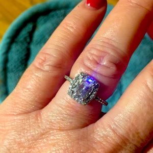 Size 5 Diamonique ring in sterling silver